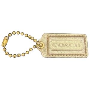 Coach Metallic Gold Keychain Charm Tag Fob